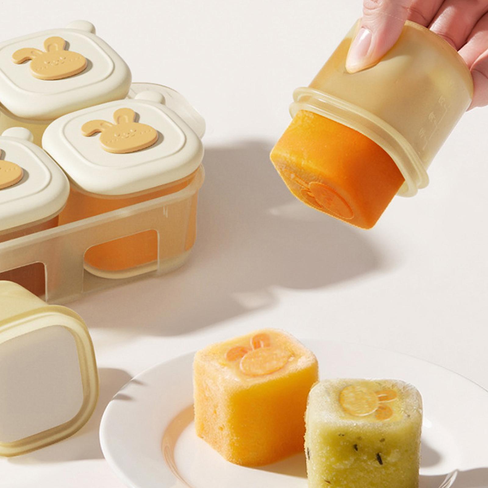 Food Storage Yogurt - ถาดแช่อาหารทรงลูกบาศก์ ภาชนะใส่โยเกิร์ตสำหรับเด็ก ภาชนะเก็บอาหารสำหรับเด็ก สำหรับพ่อแม่ พี่เลี้ยงเด็ก น้ำนมแม่