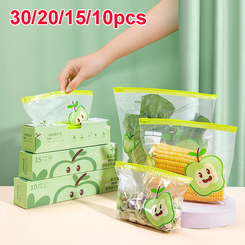 Food Storage Ziploc Bags - ถุงซิปล็อคแบบใช้ซ้ำได้ เกรดอาหาร ถุงเก็บของใส ถุงเก็บความสดในตู้เย็น ถุงซีลอาหาร ผลไม้