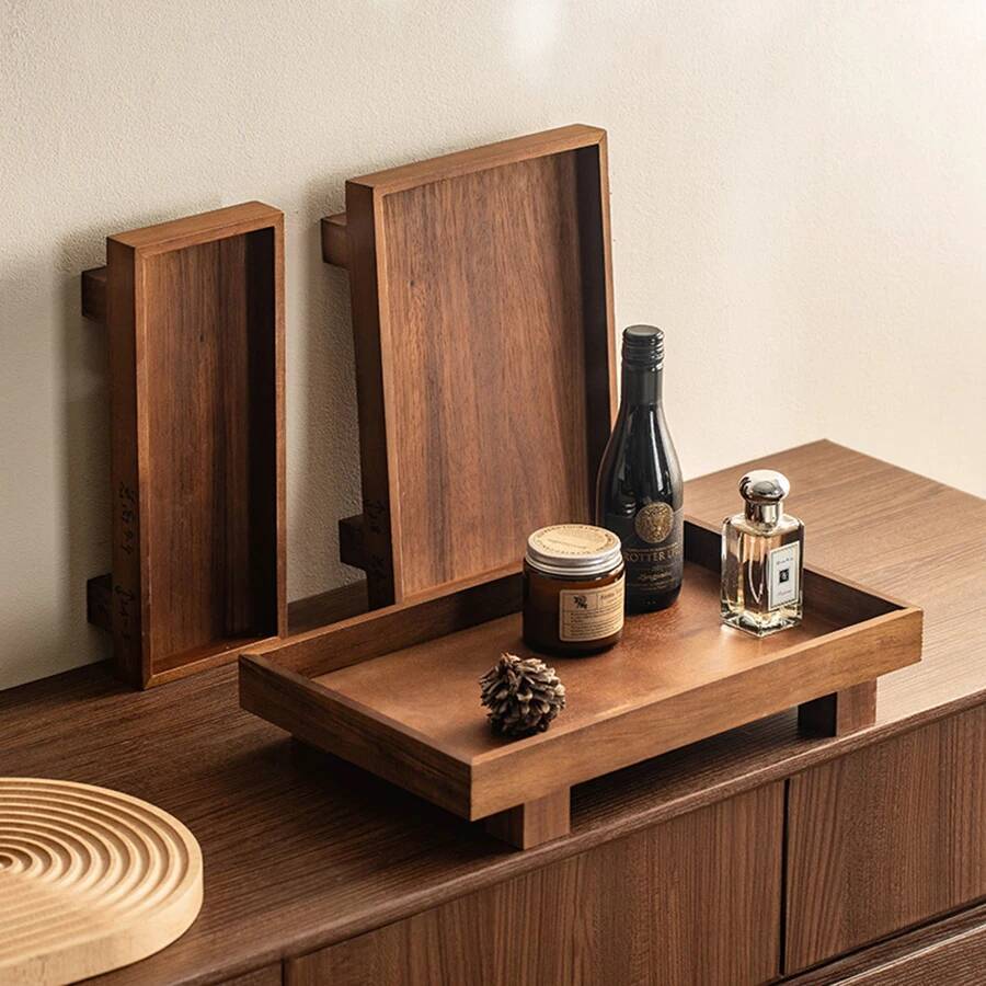 Food Storage In Restaurant - ถาดเสิร์ฟไม้สไตล์ญี่ปุ่นสำหรับพิธีชงชา กงฟู อุปกรณ์ร้านอาหาร ถาดเก็บกาแฟ