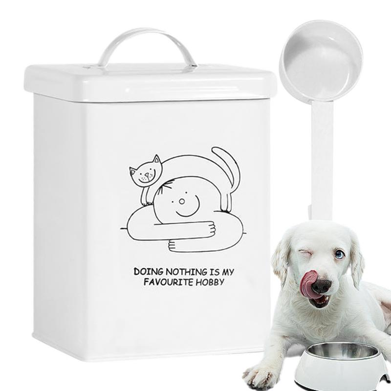 Food Storage Dog - กล่องจัดเก็บกล่องเก็บสินค้าอาหารสุนัขกันน้ำ5L มีฝาปิดช้อนที่เก็บอุปกรณ์ในครัวเกรดอาหารพร้อมที่จับ