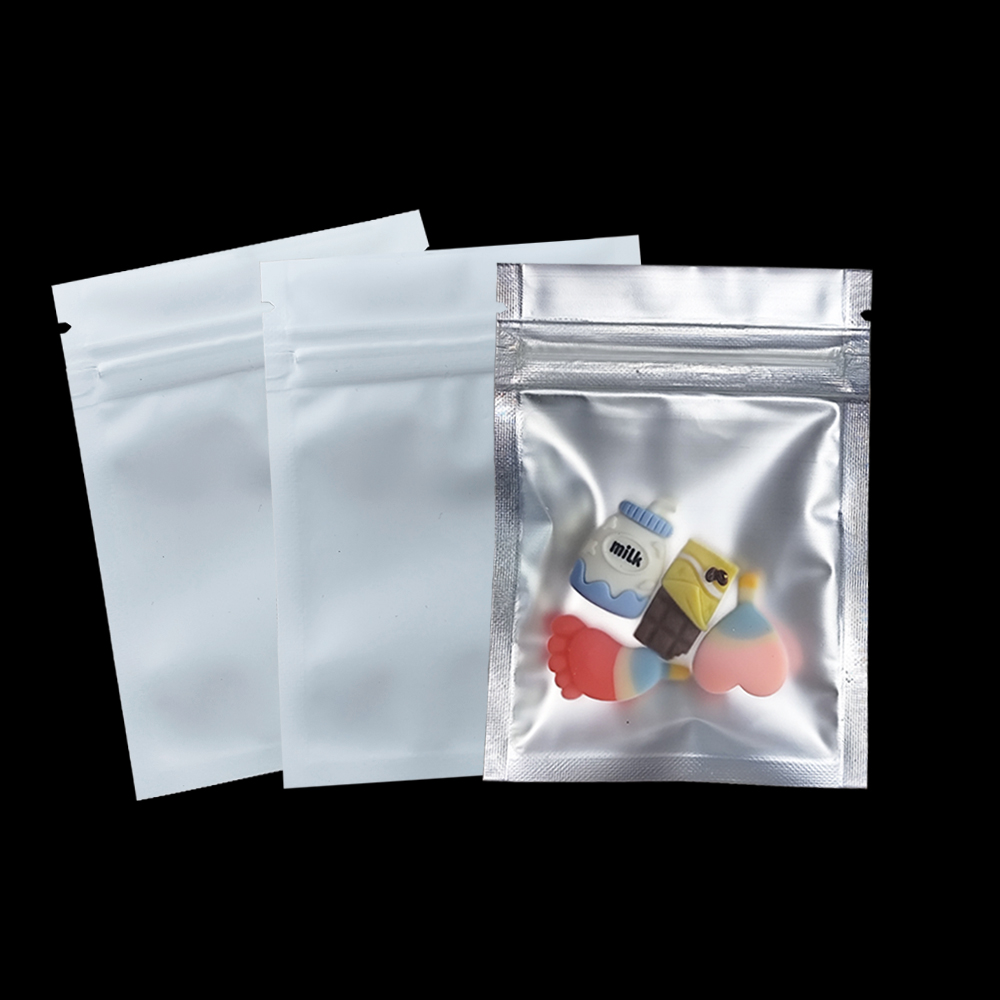 Food Storage Zip Bags - 100 ชิ้น/ล็อต Matte Clear ซิปล็อคถุงพลาสติกอลูมิเนียมฟอยล์ถุง Resealable