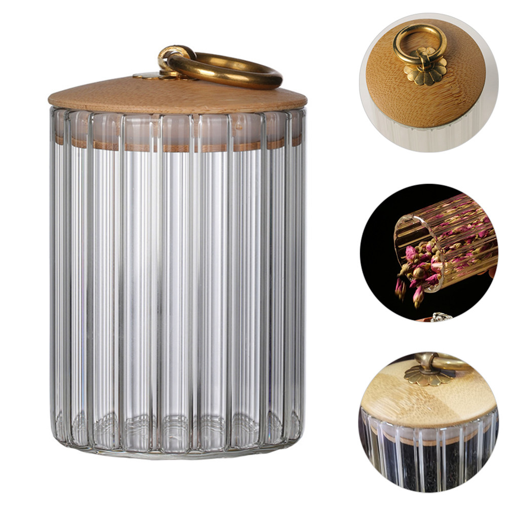 Food Storage With Glass Lids - ขวดแก้วเก็บอาหารสุญญากาศสำหรับชา กาแฟ เมล็ดถั่ว เครื่องเทศ พร้อมฝาปิดแบบวงแหวน ภาชนะใสสำหรับจัดเก็บอาหาร