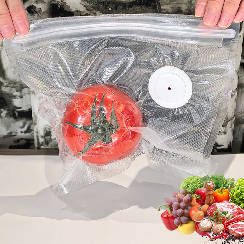 Food Storage Zip Bags - รุ่นอัพเกรด ถุงเก็บอาหารสูญญากาศ ชุดถุงซิป ปั๊มไฟฟ้า USB ถุงซีลสูญญากาศ