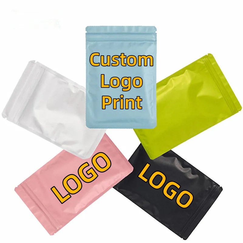 Food Storage Ziploc Bags - ถุงซิปล็อคฟอยล์อะลูมิเนียมแบบฝ้า 200 ชิ้น สำหรับบรรจุอาหาร ขนม ผง
