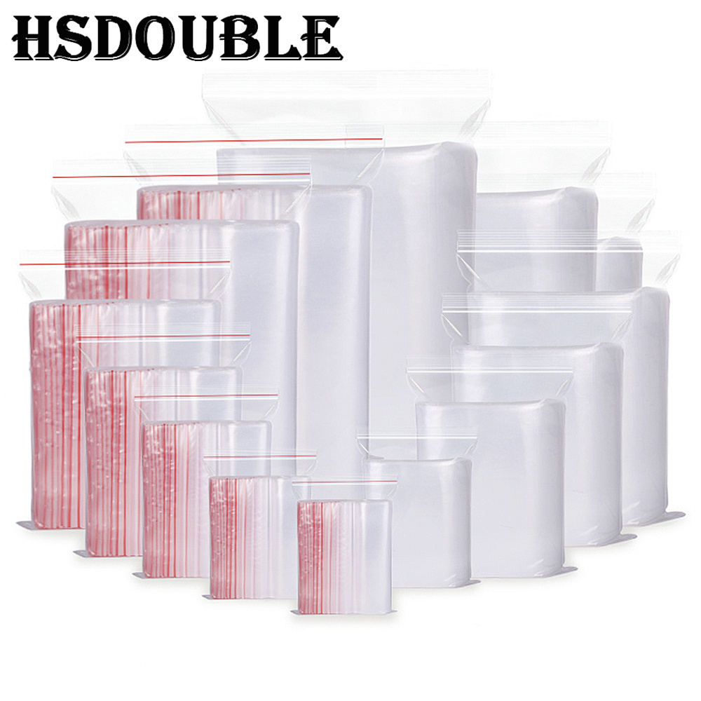 Food Storage Ziploc Bags - 100 ชิ้น/แพ็ค 5-12 สาย Self Seal