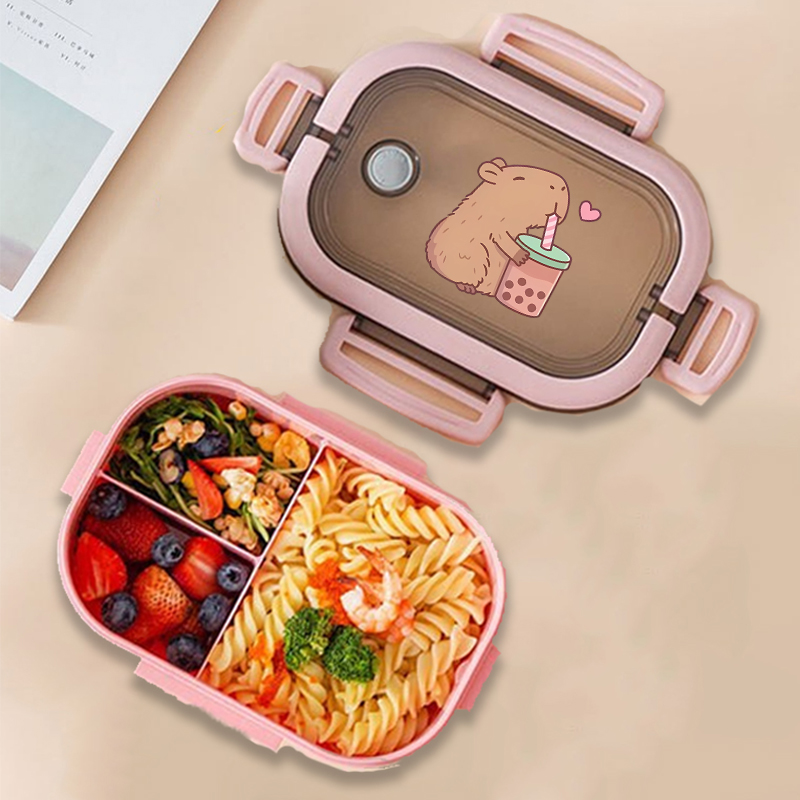 Food Storage And Container - กล่องข้าวกลางวันลายคาปิบาร่า ลายการ์ตูนอนิเมะ กล่องเก็บอาหารสำหรับเด็ก กล่องอาหารกลางวันสำหรับเด็กนักเรียน ปิกนิก กล่องอาหารกลางวันสำหรับเด็กชายและเด็กหญิง