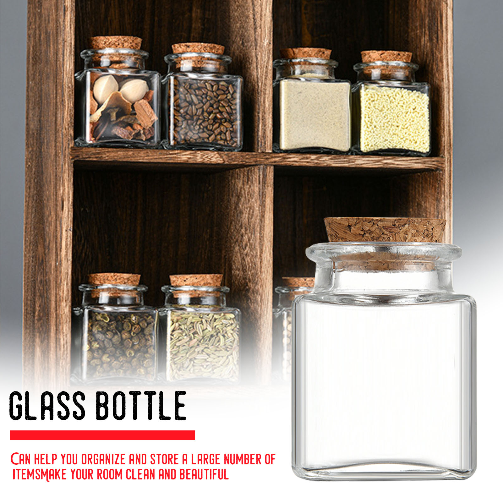 Food Storage With Glass Lids - 1/5/10Pcs แก้ว Jars ห้องครัว Pantry Organizer