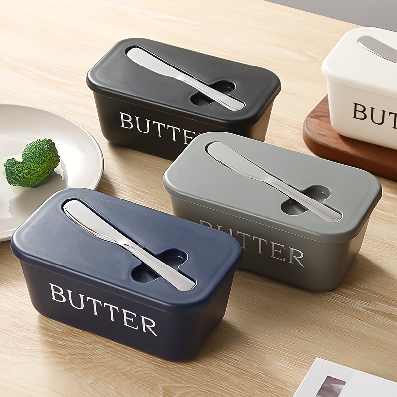 Food Storage In Restaurant - กล่องใส่เนย วัสดุ PP เกรดอาหาร กล่องเก็บของแบบปิดสนิทสำหรับร้านอาหาร จานใส่ชีสพร้อมมีด