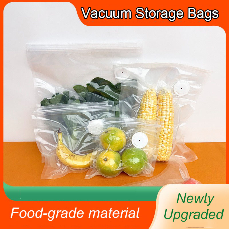 Food Storage Zip Bags - ถุงสูญญากาศแบบใช้ซ้ำได้สำหรับเก็บผักผลไม้ในครัว ถุงบรรจุภัณฑ์อาหาร ถุงซีลอาหาร ถุงเก็บรักษาความสด