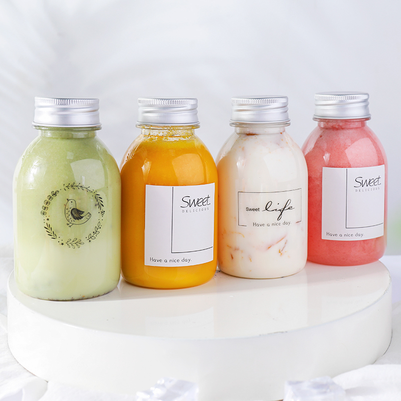 Food Storage Yogurt - 10 ชิ้น/ล็อตชาผลไม้ถ้วยน้ำขวดเครื่องดื่มทิ้งโยเกิร์ตพลาสติกเกรดอาหารขวดนมชา Shop ขวดน้ำ PARTY