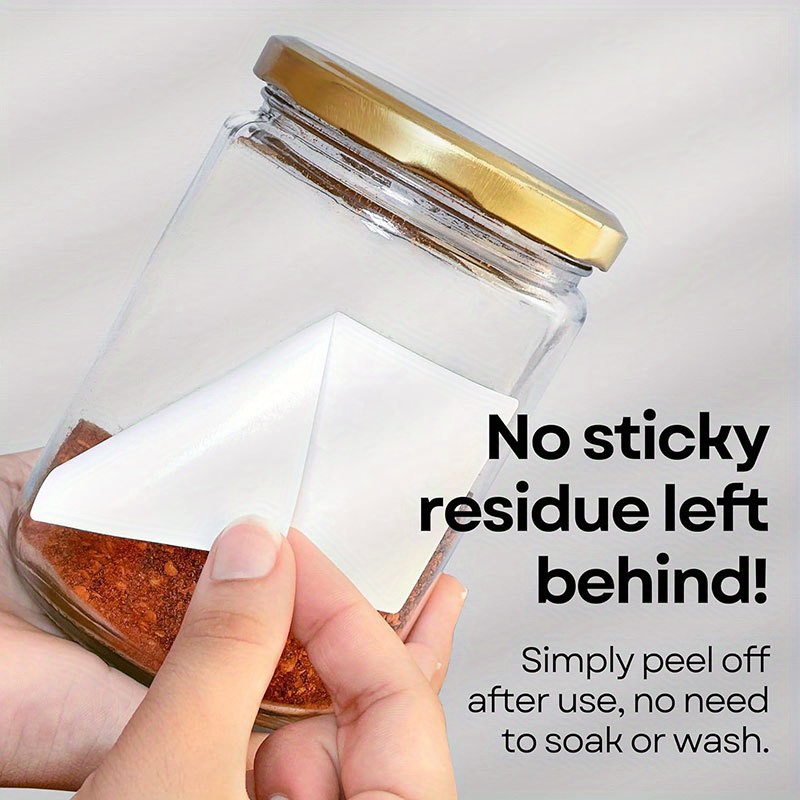 Food Storage Notes - 100 ชิ้น ป้ายติดตู้แช่แข็งกันน้ำและถอดออกได้, กระดาษโน้ตสีขาวไม่มีคราบกาว, ใช้สำหรับจัดเก็บในครัว, ภาชนะบรรจุอาหาร,