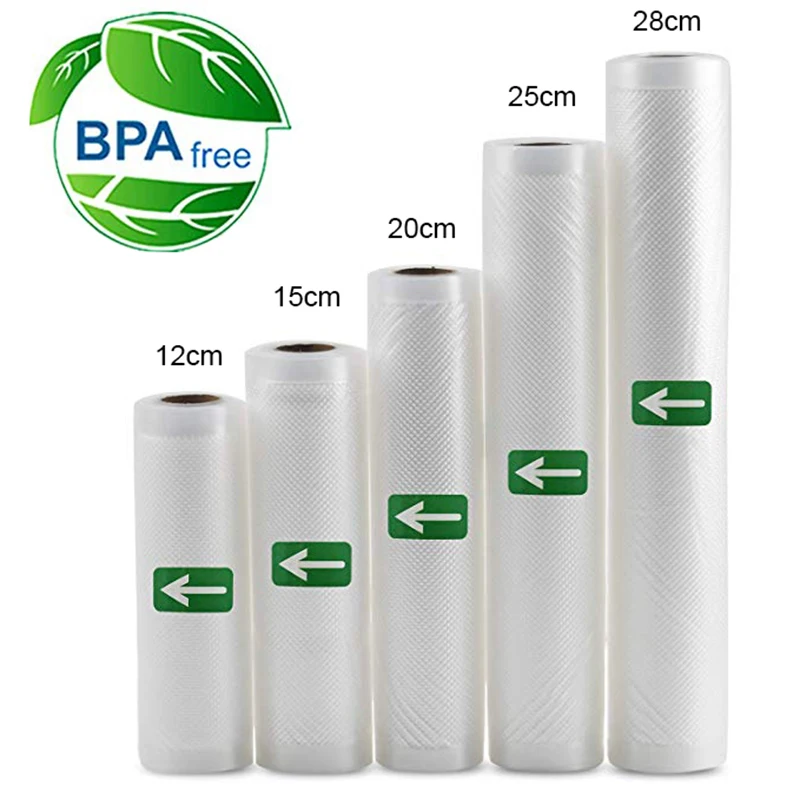 Food Storage Zip Bags - Sous Vide ถุงม้วนสำหรับเครื่องบรรจุสูญญากาศบรรจุภัณฑ์กระเป๋าสูญญากาศเก็บอาหารสำหรับเครื่องปิดผนึกสูญญากาศ20/28x30 0/500/1500ซม.