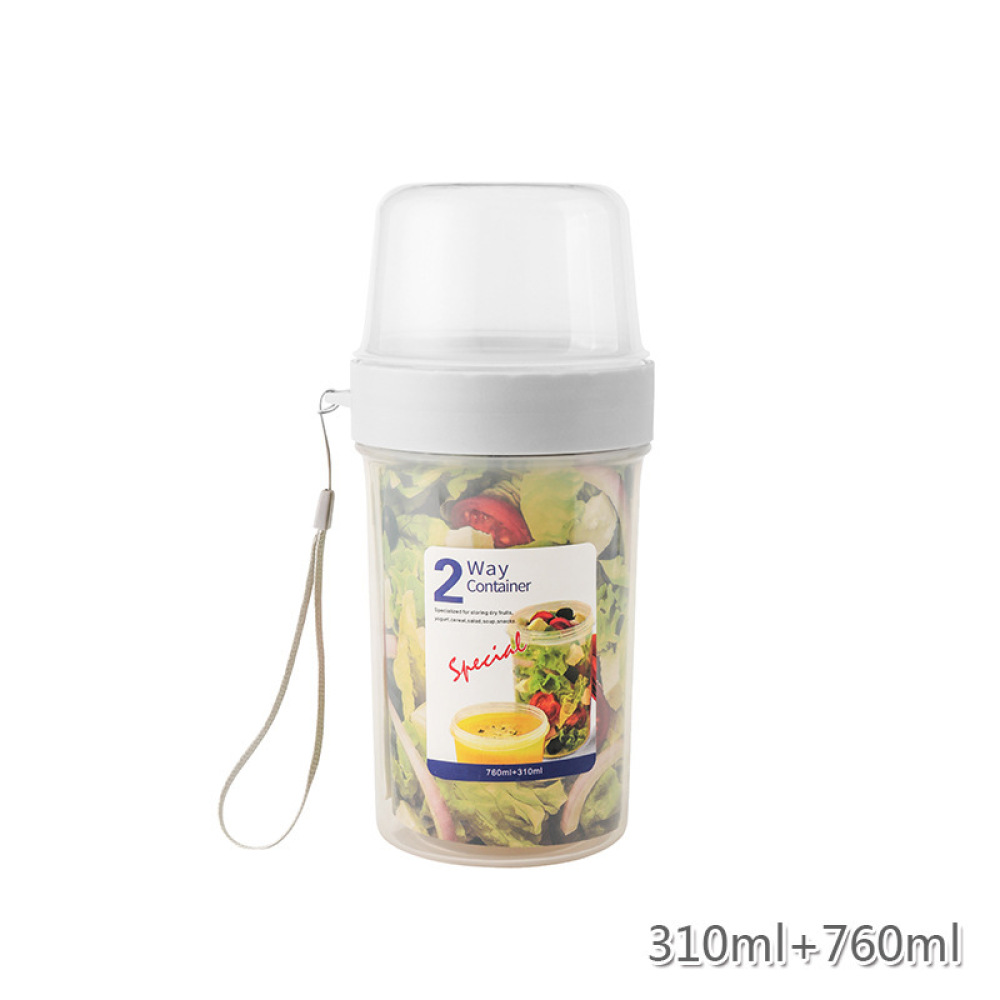 Food Storage Yogurt - กล่องใส่อาหารสองชั้นป้องกันการรั่วซึมแบบพกพาสำหรับอาหารเด็ก โยเกิร์ต สลัด ผลไม้ ขนม ของว่าง