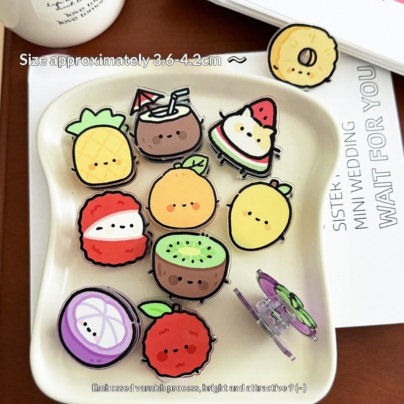 Food Storage Notes - คลิปหนีบตกแต่งรูปผลไม้การ์ตูน แพ็ค 4 ชิ้น คลิป PP