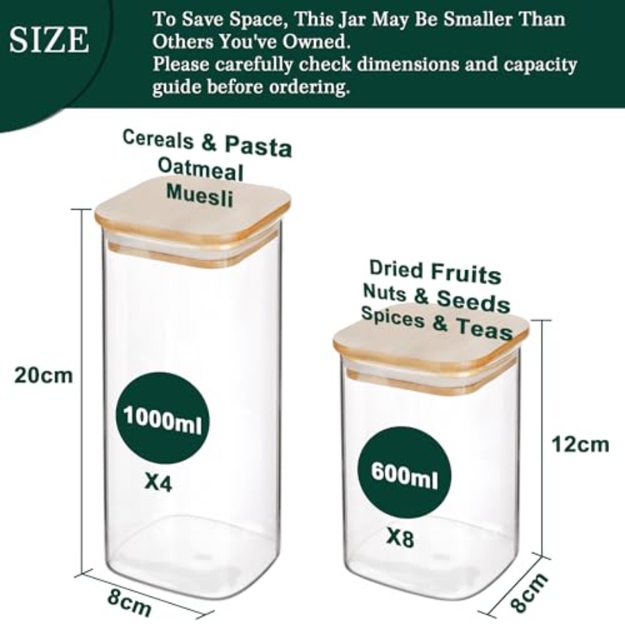 ชุดโหลแก้วทรงสี่เหลี่ยมพร้อมฝา - Food Storage With Glass Lids บทวิจารณ์และราคา