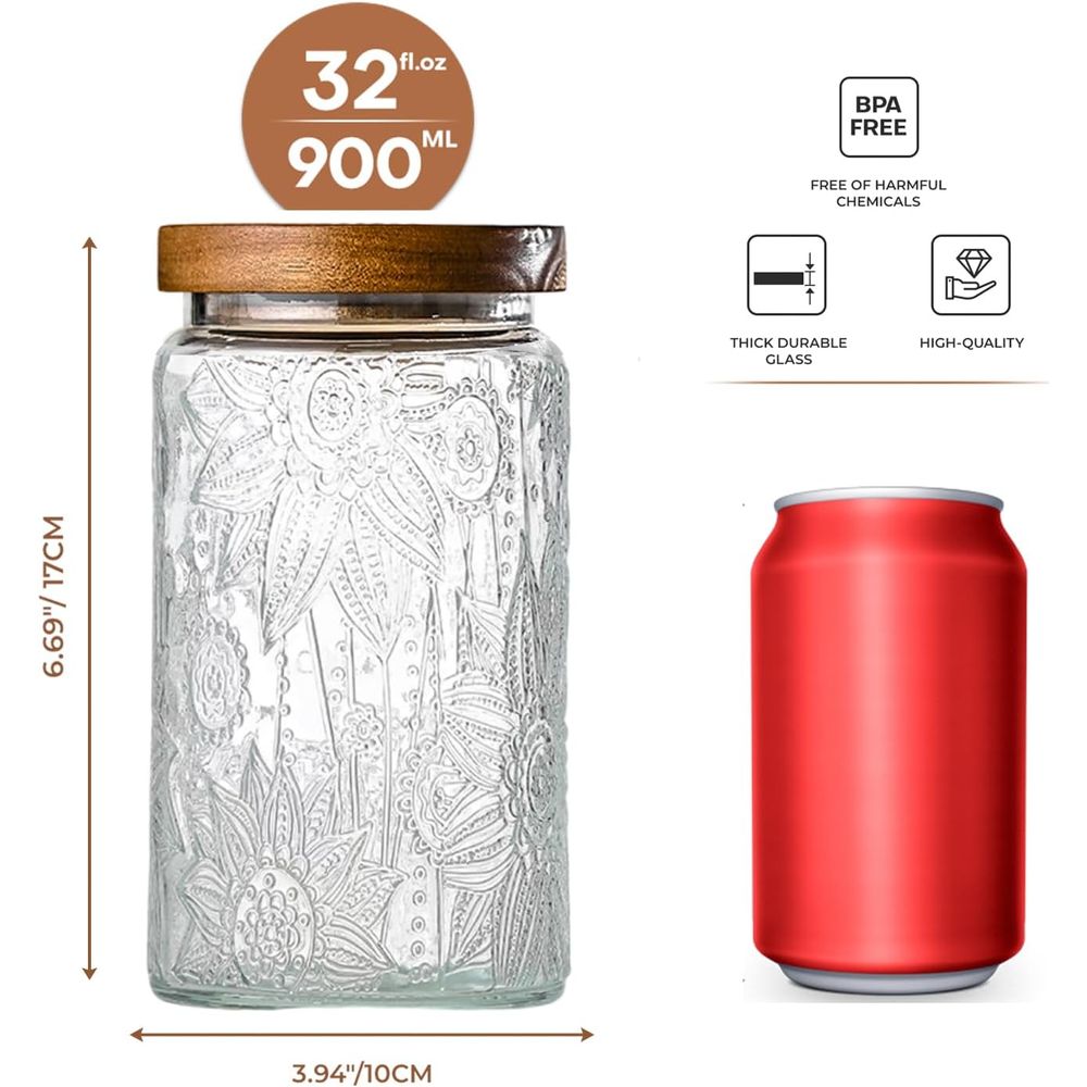 ขวดแก้ววินเทจขนาด 32 ออนซ์ พร้ - Food Storage With Glass Lids บทวิจารณ์และราคา