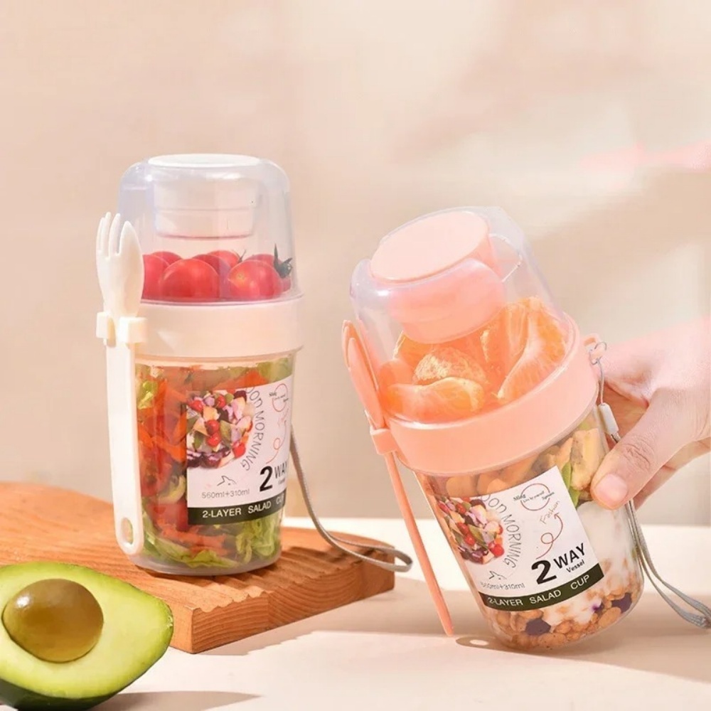 ถ้วยสลัดพกพา ถ้วยอาหารเช้า ถ้ว - Food Storage Yogurt บทวิจารณ์และราคา