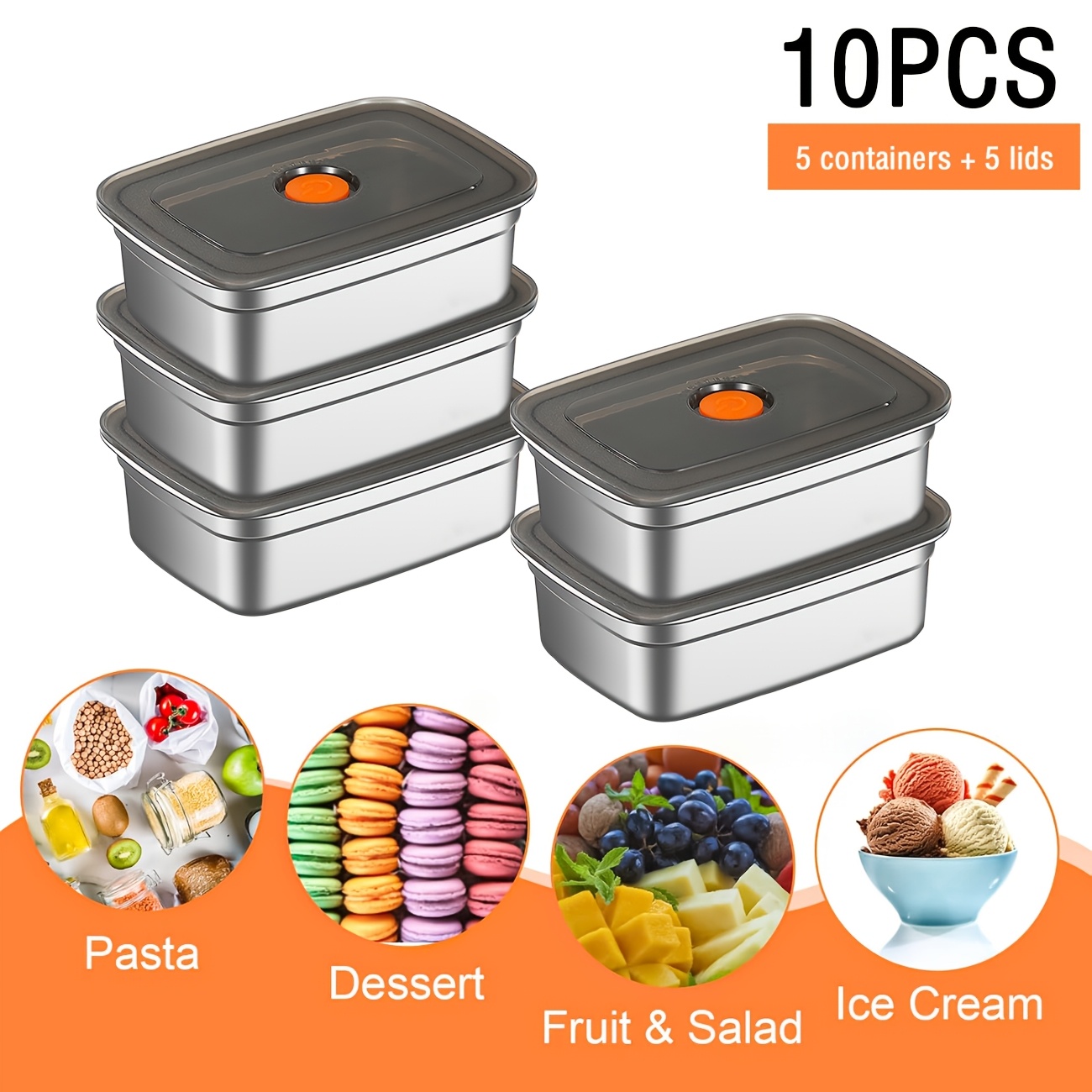 ชุดกล่องถนอมอาหารสแตนเลส 10 ชิ - Food Storage In Restaurant บทวิจารณ์และราคา