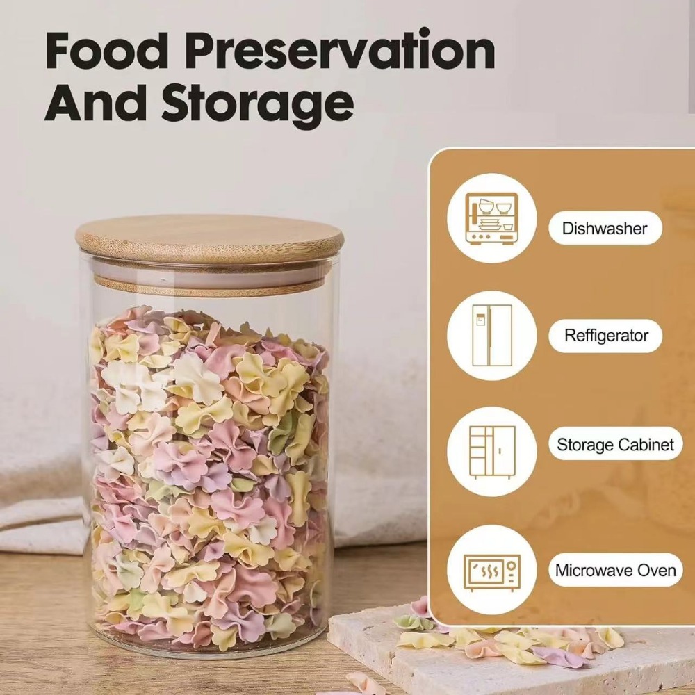 ถังเก็บอาหารทำจากไม้ไผ่ฝาปิดสำ - Food Storage With Glass Lids บทวิจารณ์และราคา