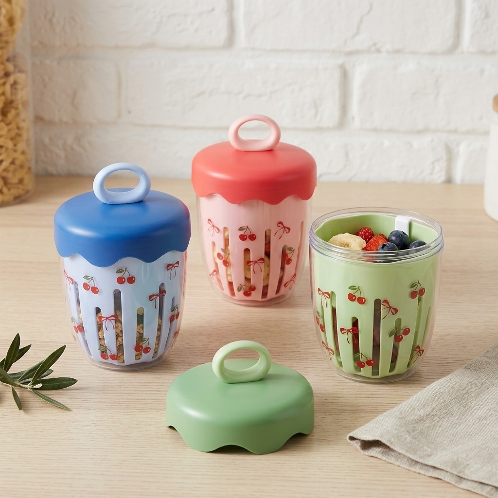 กล่องพลาสติกพกพาสำหรับใส่โอ๊ตม - Food Storage Yogurt บทวิจารณ์และราคา