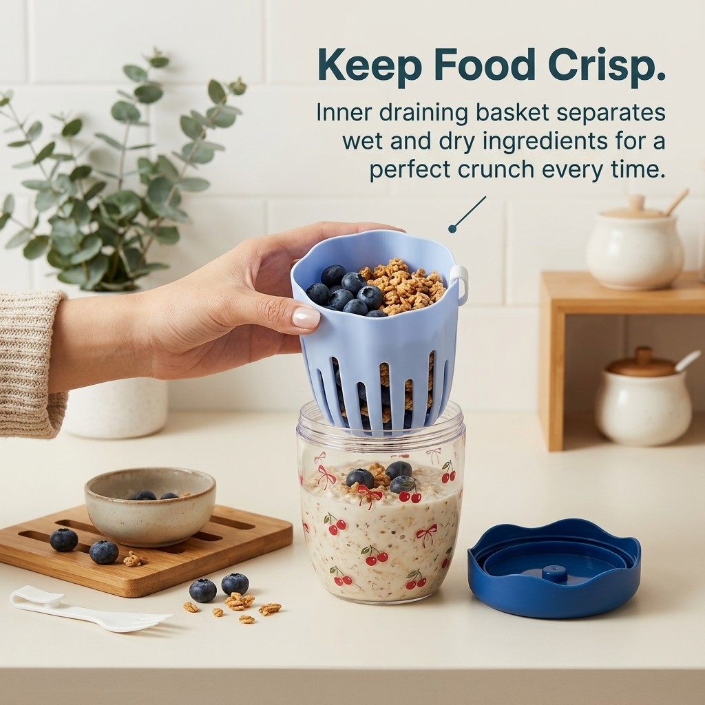กล่องพลาสติกพกพาสำหรับใส่โอ๊ตม - Food Storage Yogurt บทวิจารณ์และราคา