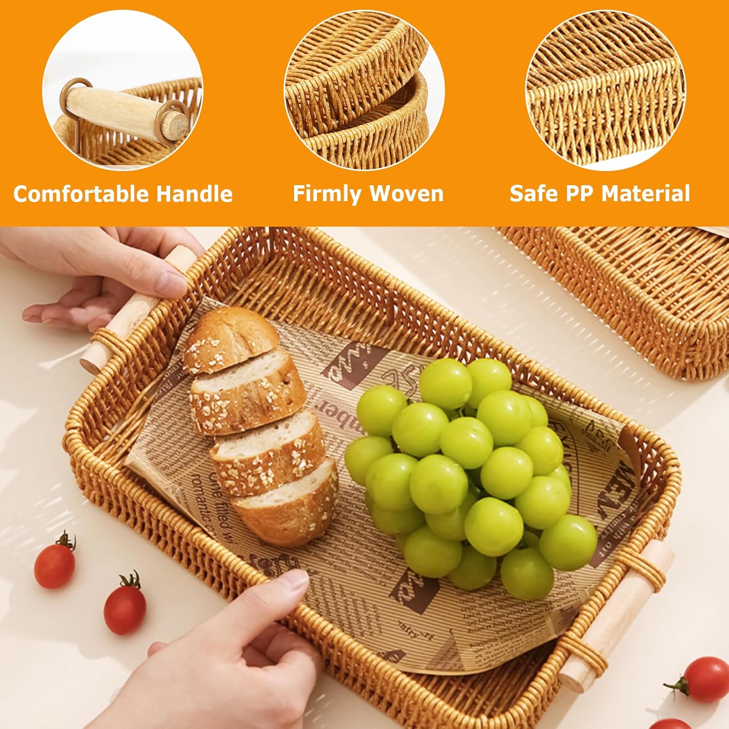 ถาดหวายทรงสี่เหลี่ยมสำหรับใส่ผ - Food Storage In Restaurant บทวิจารณ์และราคา