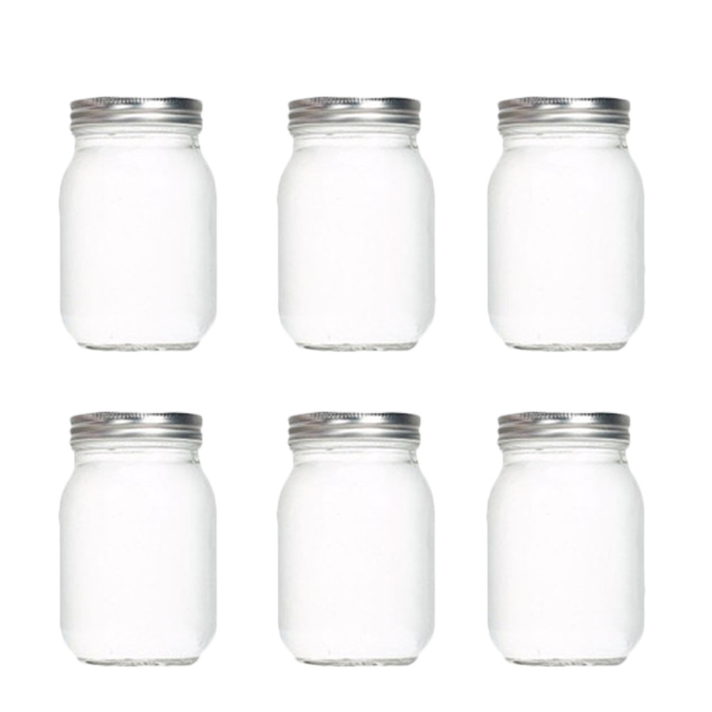 ขวดแก้วใสทรงกลม 6 ชิ้น พร้อมฝา - Food Storage With Glass Lids บทวิจารณ์และราคา