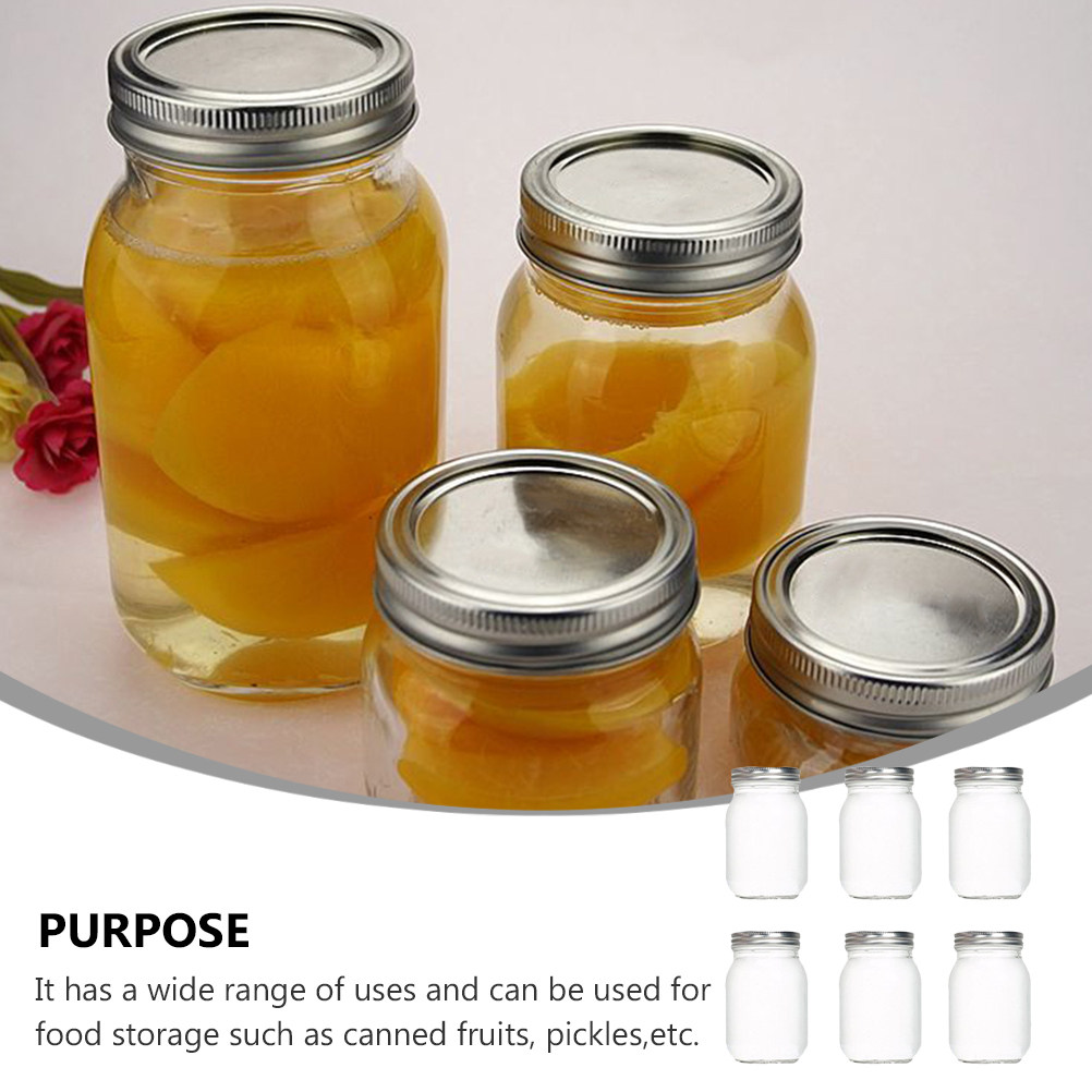 ขวดแก้วใสทรงกลม 6 ชิ้น พร้อมฝา - Food Storage With Glass Lids บทวิจารณ์และราคา