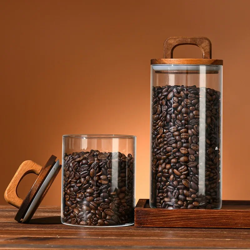ขวดแก้วใสพร้อมฝาปิดไม้ไผ่กระป๋ - Food Storage With Glass Lids บทวิจารณ์และราคา