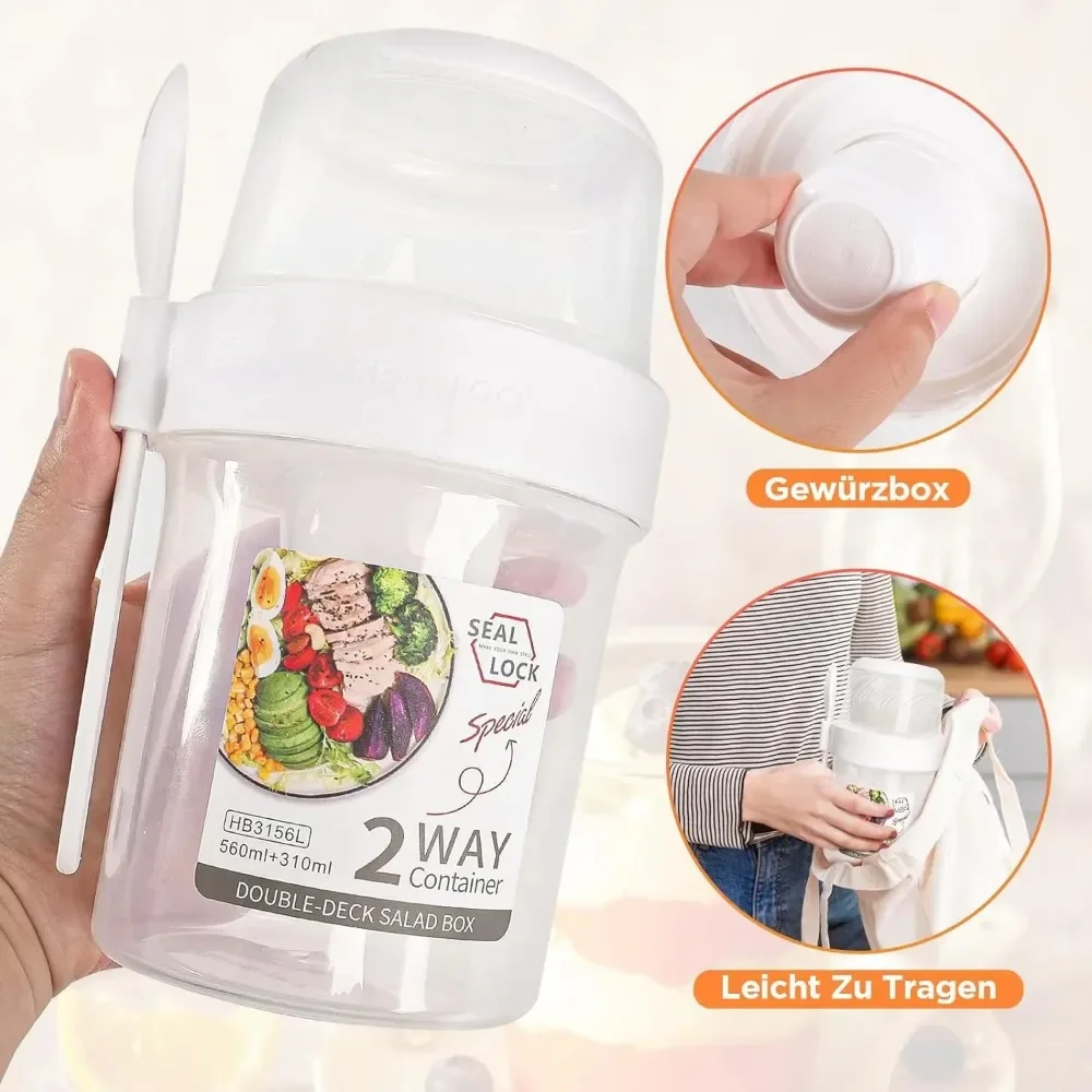 ถ้วยสลัดถ้วยอาหารเช้าแบบพกพาเก - Food Storage Yogurt บทวิจารณ์และราคา