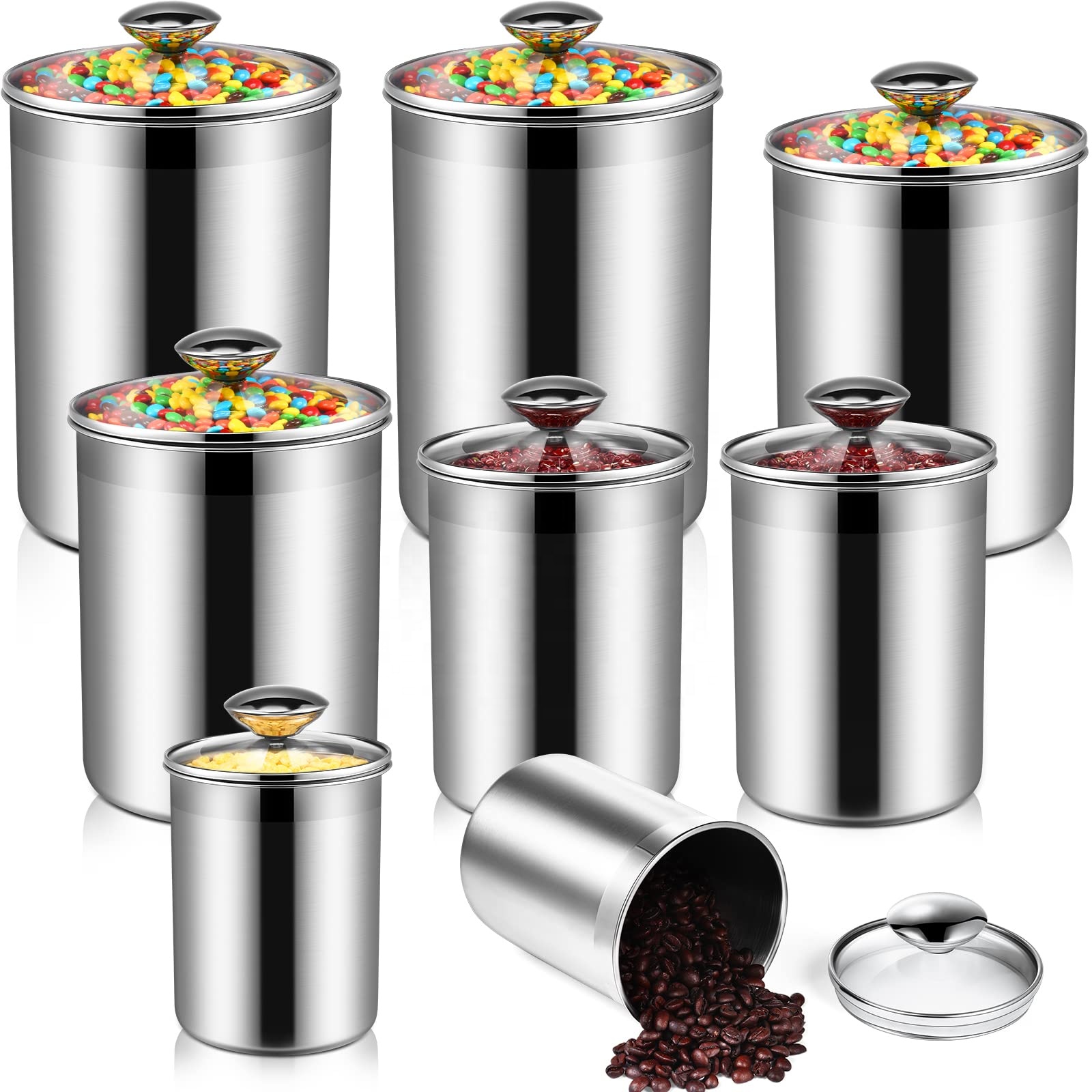 ชุดกระป๋องเก็บอาหารสแตนเลสสำหร - Food Storage With Glass Lids บทวิจารณ์และราคา